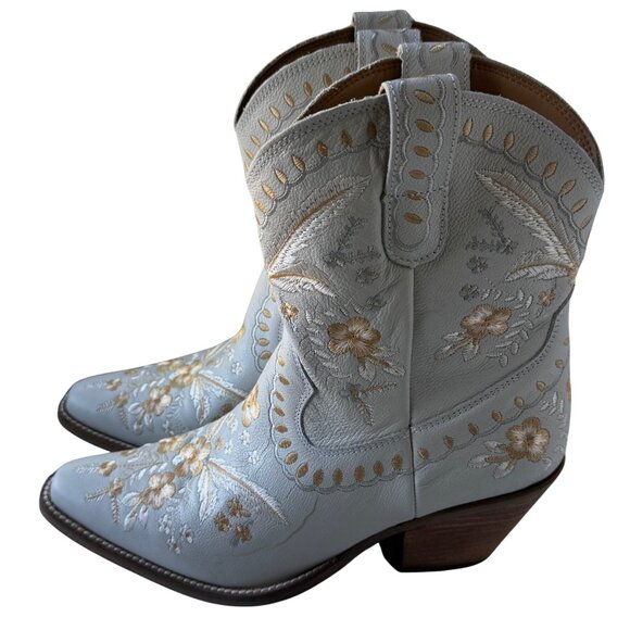 Brand New with Tags Boot Barn Dingo Ivory Embroidered Western Cowboy Boots - Picture 3 of 7